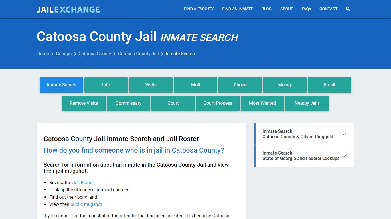 Inmate Search: Roster & Mugshots - Catoosa County Jail, GA - Jail Exchange